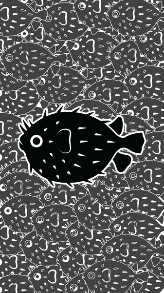 Puffer Fish Diecut Sticker
